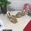 Dolce & Gabbana DG Pop Heel 10.5cm criss-cross straps Mules Gold with fusible rhinestone 2023