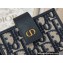 Dior Lady Dior 5-Gusset Card Holder in Blue Dior Oblique Jacquard