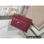 Dior Lady Dior Five-Slot Card Holder in Patent Cannage Calfskin Dark Pink