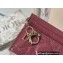 Dior Lady Dior Five-Slot Card Holder in Patent Cannage Calfskin Dark Pink