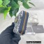 Dior Caro Compact Zipped Wallet in Blue Dior Oblique Jacquard