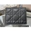 Dior Mini Lady Dior Wallet in Cannage Calfskin Gray