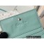 Dior Mini Lady Dior Wallet in Cannage Calfskin Light Green