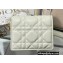 Dior Mini Lady Dior Wallet in Cannage Calfskin White