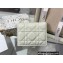Dior Mini Lady Dior Wallet in Cannage Calfskin White
