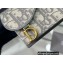 Dior Saddle Flap Card Holder Oblique Jacquard Gray