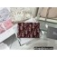 Dior Saddle Flap Card Holder Oblique Jacquard Burgundy
