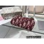 Dior Saddle Flap Card Holder Oblique Jacquard Burgundy