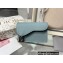 Dior Saddle Flap Card Holder Goatskin Light Blue