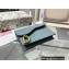 Dior Saddle Flap Card Holder Goatskin Light Blue