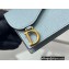 Dior Saddle Flap Card Holder Goatskin Light Blue
