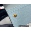 Dior Saddle Flap Card Holder Goatskin Light Blue