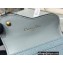 Dior Saddle Flap Card Holder Goatskin Light Blue
