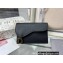 Dior Saddle Flap Card Holder Goatskin Black