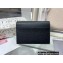 Dior Saddle Flap Card Holder Goatskin Black