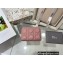 Dior Small Lady Dior Voyageur Coin Purse in Cannage Lambskin Pink