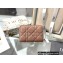 Dior Small Lady Dior Voyageur Coin Purse in Cannage Lambskin Nude