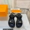 Louis Vuitton LV Sunset Comfort Flat Sandals Raffia Black 2023