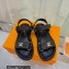 Louis Vuitton LV Sunset Comfort Flat Sandals Raffia Black 2023