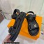 Louis Vuitton LV Sunset Comfort Flat Sandals Raffia Black 2023