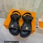 Louis Vuitton LV Sunset Comfort Flat Sandals Raffia Black 2023