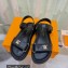 Louis Vuitton LV Sunset Comfort Flat Sandals Leather Black 2023