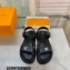 Louis Vuitton Cordoba Flat Comfort Sandals Leather Black 2023