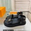 Louis Vuitton Cordoba Flat Comfort Sandals Leather Black 2023