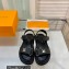 Louis Vuitton Cordoba Flat Comfort Sandals Raffia Black 2023
