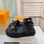 Louis Vuitton Cordoba Flat Comfort Sandals Raffia Black 2023