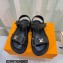 Louis Vuitton Cordoba Flat Comfort Sandals Raffia Black 2023