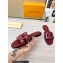 Louis Vuitton leather LV Isola Flat Mules Burgundy 2023
