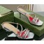 Gucci Heel 6.5cm Victoria Strappy Horsebit Sandals Silver 2023
