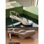 Gucci Heel 6.5cm Leather Sandals Silver 2023