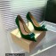 Gianvito Rossi Heel 10.5cm JAIPUR Pumps Suede Green with maxi gemstone 2023