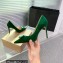 Gianvito Rossi Heel 10.5cm JAIPUR Pumps Suede Green with maxi gemstone 2023