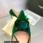 Gianvito Rossi Heel 10.5cm JAIPUR Pumps Suede Green with maxi gemstone 2023