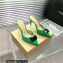 Gianvito Rossi Heel 8.5cm JAIPUR Mules Satin Green with maxi gemstone 2023