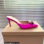 Gianvito Rossi Heel 8.5cm JAIPUR Mules Satin Fuchsia with maxi gemstone 2023