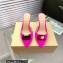 Gianvito Rossi Heel 8.5cm JAIPUR Mules Satin Fuchsia with maxi gemstone 2023