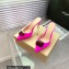 Gianvito Rossi Heel 8.5cm JAIPUR Mules Satin Fuchsia with maxi gemstone 2023