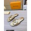 Louis Vuitton leather LV Isola Flat Mules Gold 2023