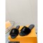 Louis Vuitton Mink Fur Lock It Flat Mules Black 2023