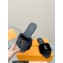 Louis Vuitton Mink Fur Lock It Flat Mules Black 2023