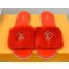 Louis Vuitton Mink Fur Lock It Flat Mules Red 2023