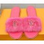 Louis Vuitton Mink Fur Lock It Flat Mules Fuchsia 2023
