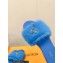 Louis Vuitton Mink Fur Lock It Flat Mules Blue 2023