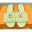 Louis Vuitton Mink Fur Lock It Flat Mules Light Green 2023
