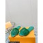 Louis Vuitton Mink Fur Lock It Flat Mules Green 2023
