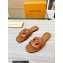 Louis Vuitton leather LV Isola Flat Mules Light Brown 2023